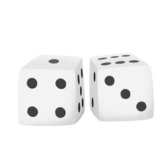 Cartoon style grunge casino dice isolated vector illustration on white