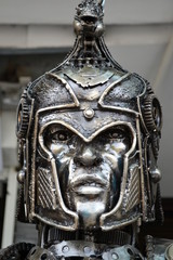Obraz premium The artificial head of a warrior. Thailand