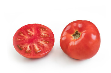 Fresh red tomato isolated on white