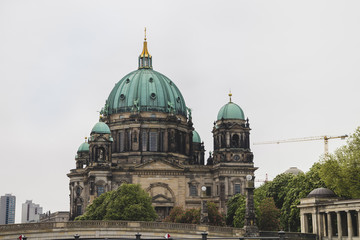 Fototapeta na wymiar Berlin Cathedral on cloudy day in Berlin Germany.