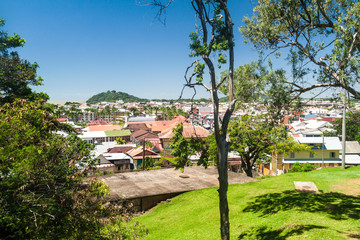 Fototapeta na wymiar Aerial view of Cayenne, capital of French Guiana