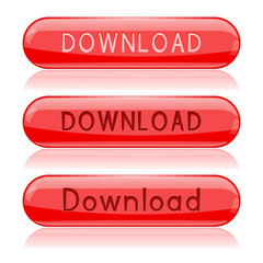 Red Download buttons. Oval web icons