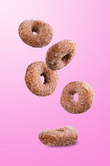 Round sugar donuts