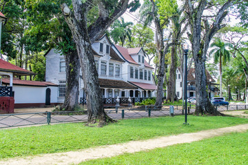 Old colonial buildings in Paramaribo, capital of Suriname.