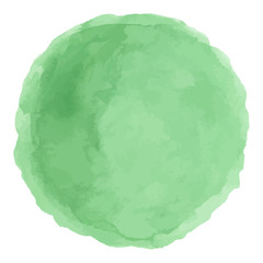 Delicate green watercolor painted vector stain