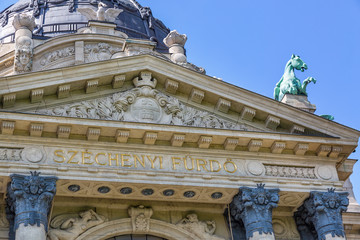The Szechenyi bath building detail in Budapest, Hungary