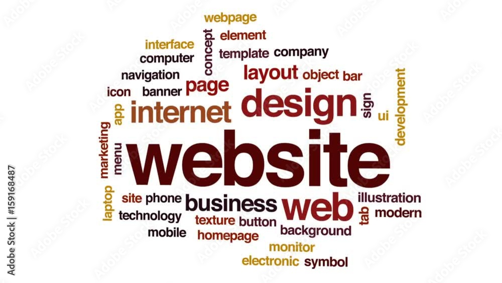 Poster website animated word cloud, text design animation.