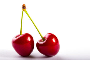 pair of cherries isolated
