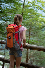 girl with backpack