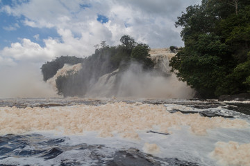 Canaima Lagoon waterfalls at river Carrao in Venezuela