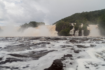 Canaima Lagoon waterfalls at river Carrao in Venezuela