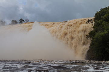 Canaima Lagoon waterfalls at river Carrao in Venezuela