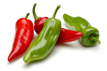 Green and red peppers