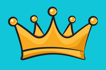 Vector illustration of cartoon crown on a blue background