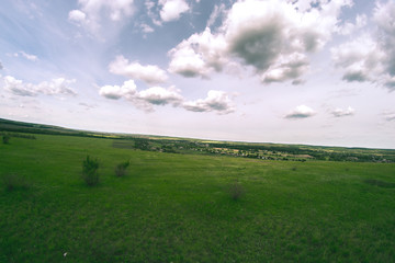 Summer sunny landscape in the Ukrainian meadow.