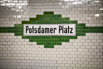 U-bahn (subway) station Potsdamer Platz in Berlin