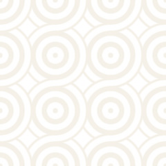 Vector seamless geometric pattern composed with circles and lines. Modern stylish rounded stripes texture. Repeating abstract background