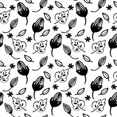 leaf pattern black and white