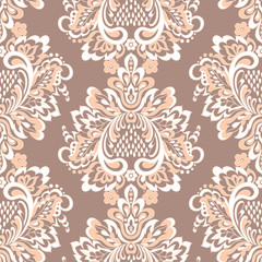 Fototapeta na wymiar Damask Seamless vintage pattern. Can be used for wallpaper, fabric, invitation
