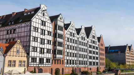Fototapeta premium GDANSK, POLAND : Beautiful narrow houses of old Gdansk.