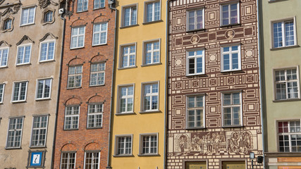 Fototapeta premium GDANSK, POLAND : Beautiful narrow houses of old Gdansk.