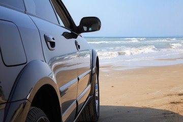 Black car on the beach - 159172415