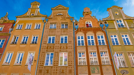 GDANSK, POLAND : Beautiful narrow houses of old Gdansk.