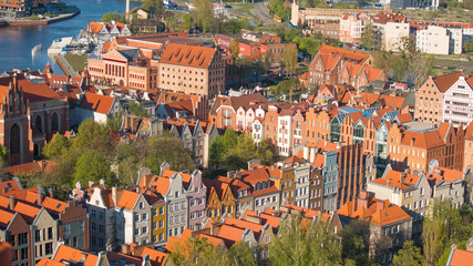 Fototapeta na wymiar GDANSK, POLAND: Aerial panoramic view of Gdansk.