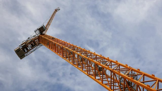 Tower crane from a low angle.