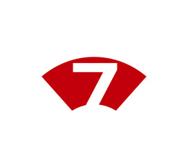 Number 7 logo. Vector logotype design.

