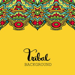 Aztec style tribal background in bright colors.