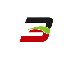 Number three 3 logo symbol design template elements
