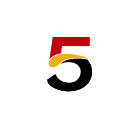 Vector sign number 5 logo
