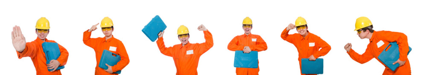 Industrial worker isolated on the white background