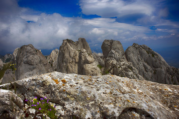 View from top of Tulove grede, part of Velebit mountain in Croatia.