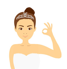 新婦　オッケーサイン