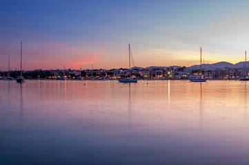 Sailboats in the magic hour