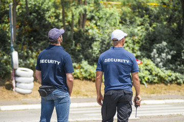 Security officers on race track