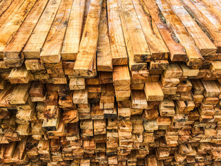 Cut wood stack arrange in pattern