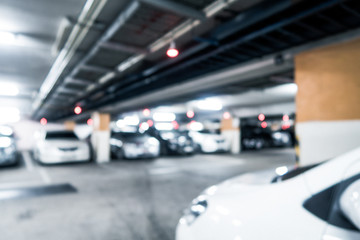 Blur image and Boken Night Car Parking