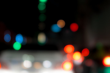 Concept Blur image and bokeh Night Road