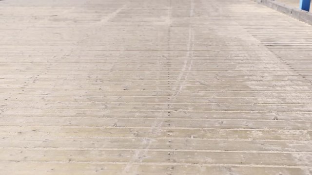Wooden pier. Sandy coast of the Baltic Sea. Palanga. Lithuania