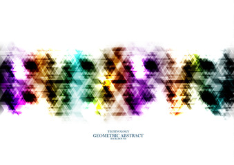 Fototapeta premium Geometric technological rainbow digital triangle abstract background vector