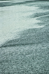 The surface of the water ripples