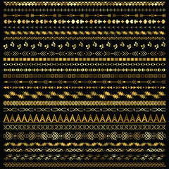Great Collection Of Golden Borders Boho Style. - 159178078