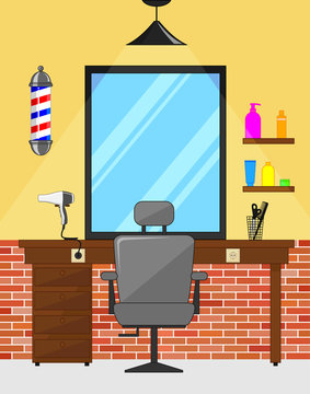 Barbershop interior room
