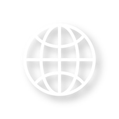 Icon mit Schatten - Internet Weltkugel