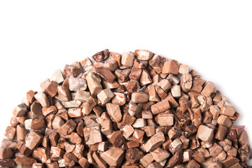 beautiful natural stone scattered on a white background