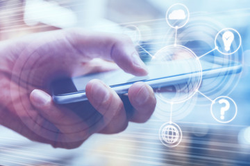 Man holding cellphone