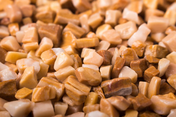 beautiful natural red stone scattered on a white background